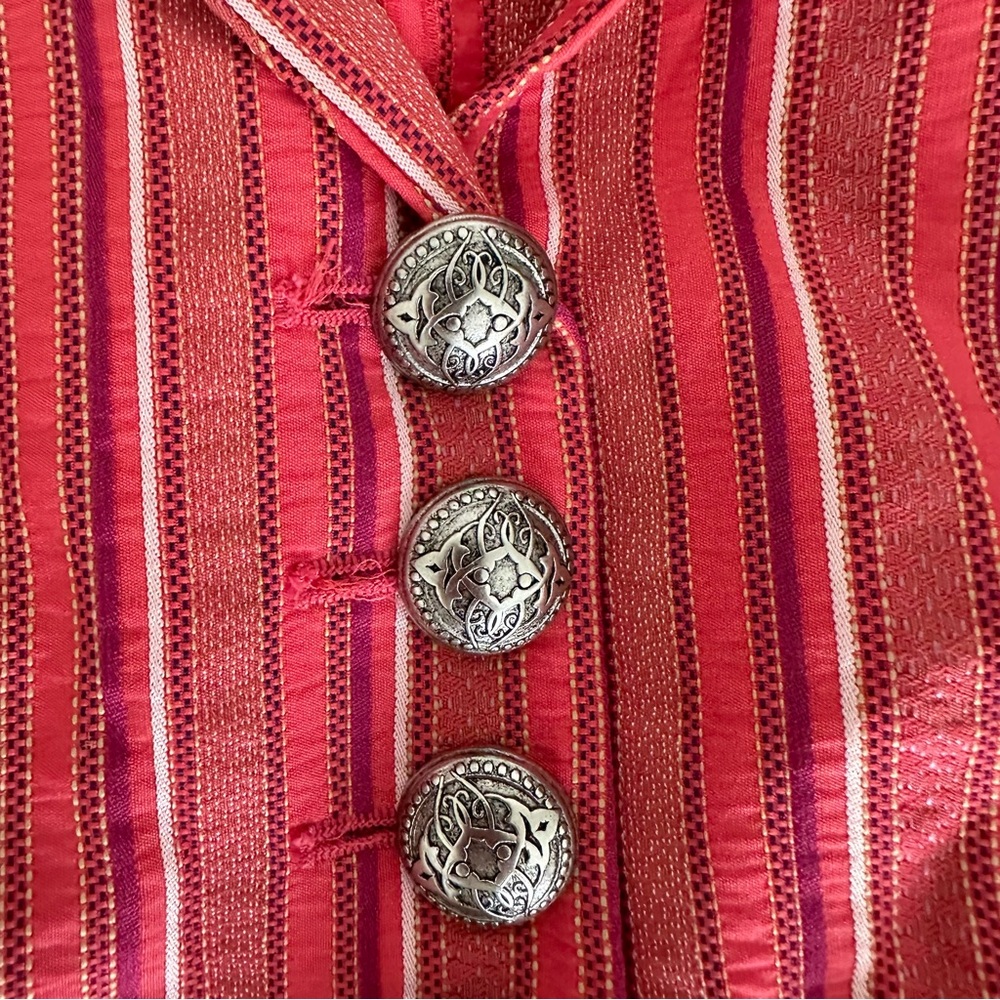 Etro Milano Women's Fitted Striped Blazer Jacket Size 44 - Picture 6 of 16